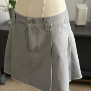 Divided Gray Pleated Skater Mini Skirt for Casual Wear